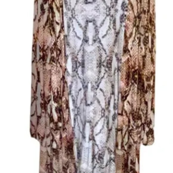 Texas True Threads Duster Cardigan in Snakeskin Print Medium - Picture 5 of 5
